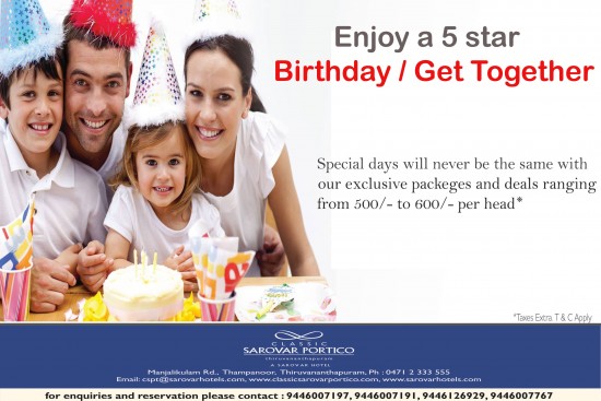 Enjoy 5 star Birthday / Get Together